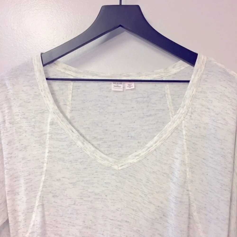 Melrose and Market Long Sleeve Raw Seam Tee Size S‎ NWT